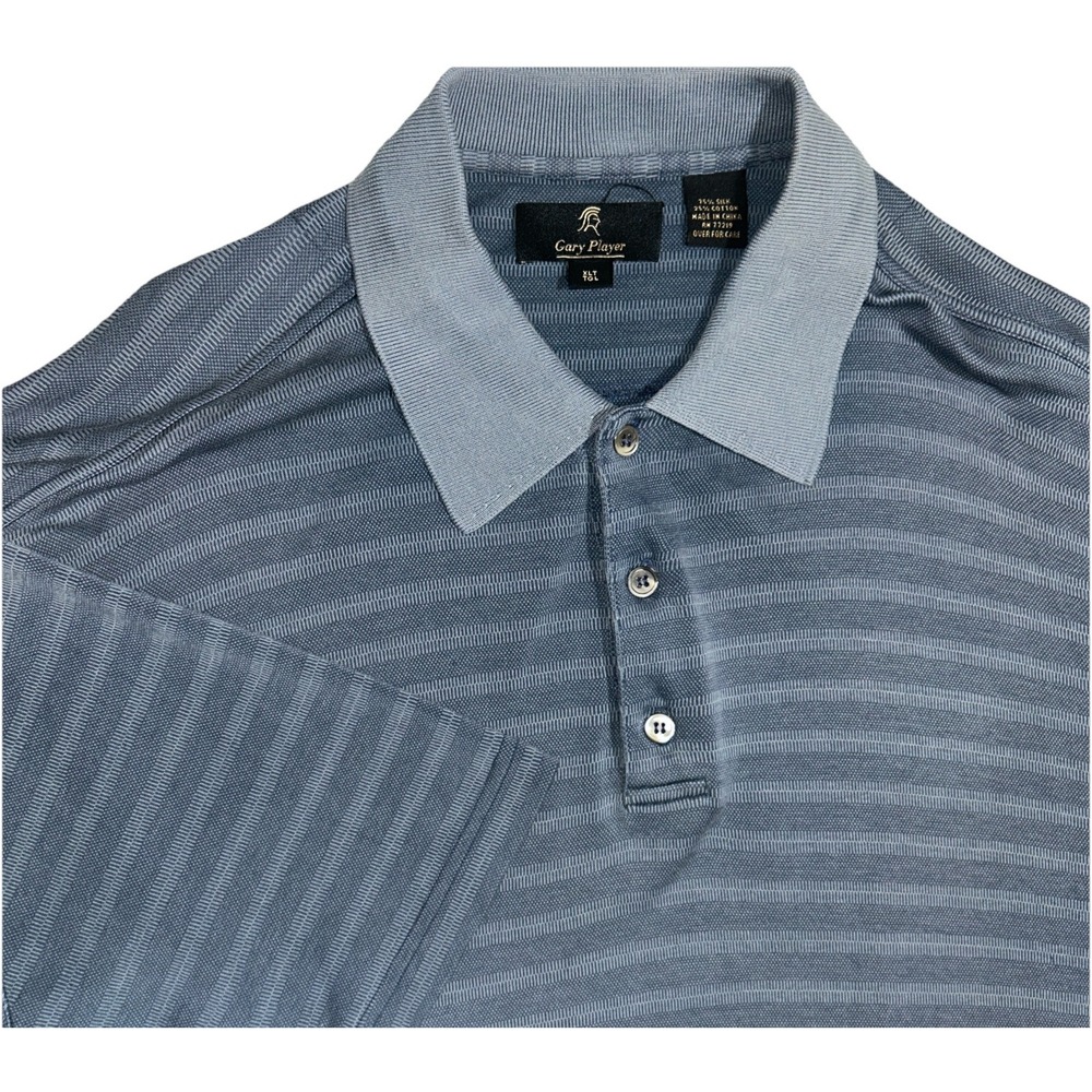 Gary Player Men's‎ XLT Xtra Large Tall Silk Golf Polo, Blue